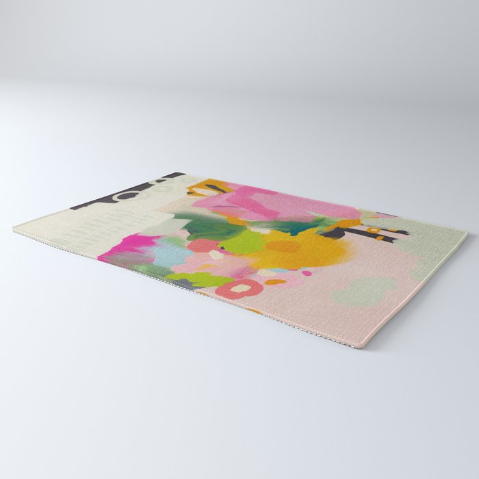 floral color study abstract art Rug Gallery Image 3