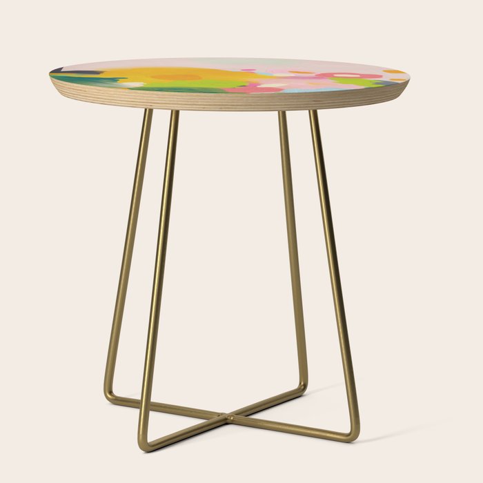floral color study abstract art Side Table Gallery Image 1