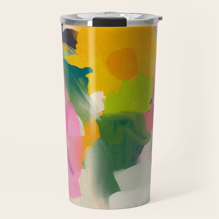 floral color study abstract art Travel Mug Gallery Image 1