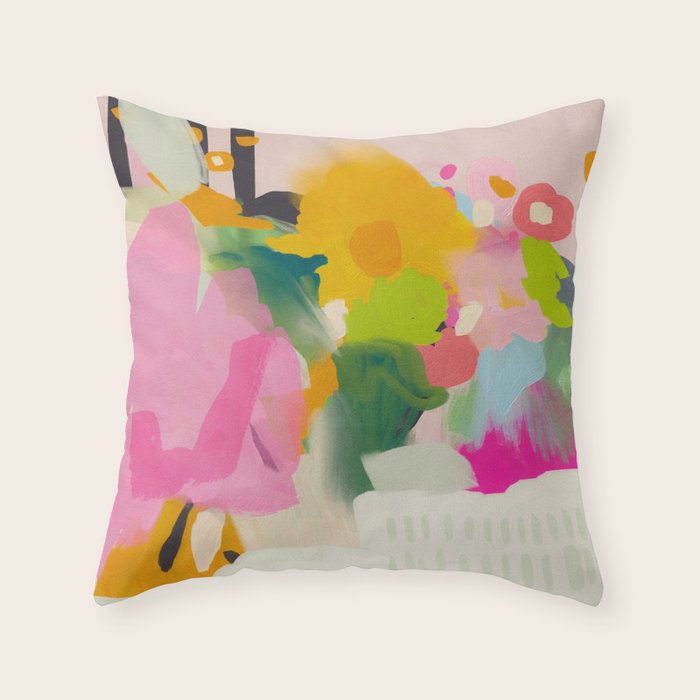 floral color study abstract art Throw Pillow Gallery Image 6