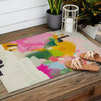 floral color study abstract art Outdoor Rug Gallery Image 2