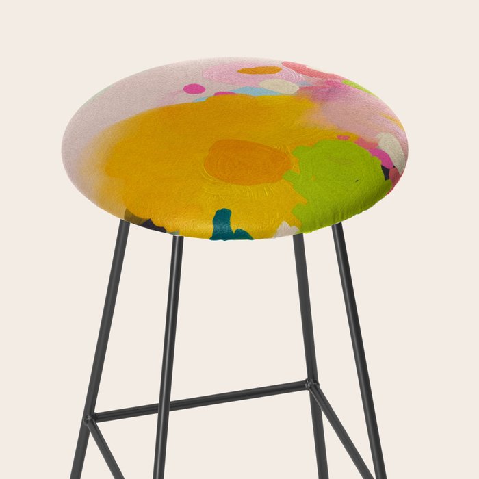 floral color study abstract art Stool Gallery Image 2