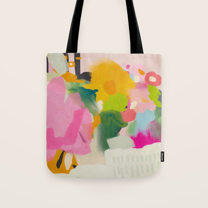 floral color study abstract art Tote Bag Gallery Image 1