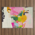 floral color study abstract art Outdoor Rug Gallery Image 1