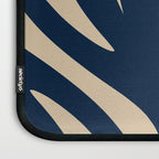 Abstract Minimalist Maldives Leaves Pattern in Mid Century Modern Navy Blue and Beige Laptop Sleeve Gallery Image 3