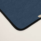 Abstract Minimalist Maldives Leaves Pattern in Mid Century Modern Navy Blue and Beige Desk Mat Gallery Image 4