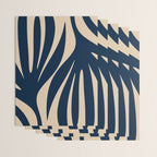 Abstract Minimalist Maldives Leaves Pattern in Mid Century Modern Navy Blue and Beige Wrapping Paper Gallery Image 3