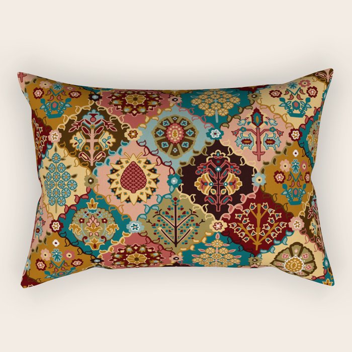 Oriental granny squares Rectangular Pillow Gallery Image 1