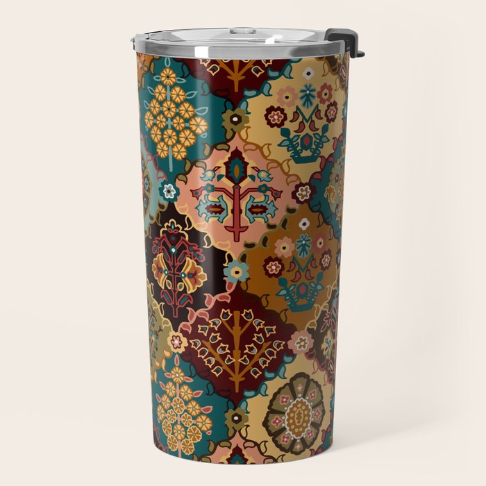 Oriental granny squares Travel Mug Gallery Image 2