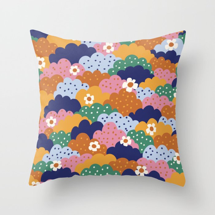 Floral cloudy pattern Throw Pillow Gallery Image 6