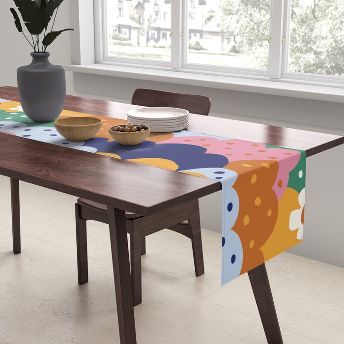 Floral cloudy pattern Table Runner Gallery Image 2
