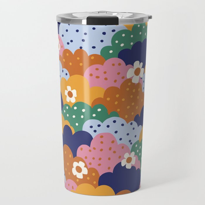 Floral cloudy pattern Travel Mug Gallery Image 1