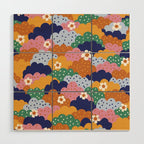 Floral cloudy pattern Wood Wall Art Gallery Image 1