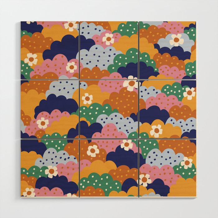Floral cloudy pattern Wood Wall Art Gallery Image 1