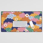 Floral cloudy pattern Desk Mat Gallery Image 1
