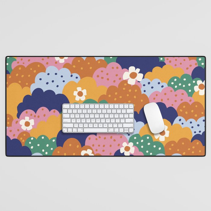 Floral cloudy pattern Desk Mat Gallery Image 1