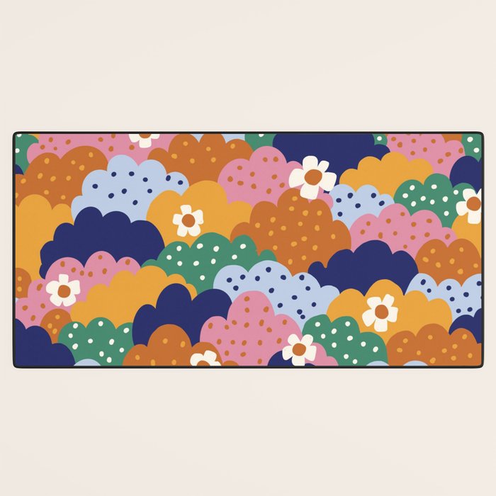 Floral cloudy pattern Desk Mat Gallery Image 3