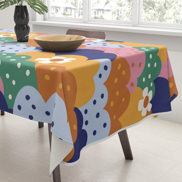 Floral cloudy pattern Tablecloth Gallery Image 3