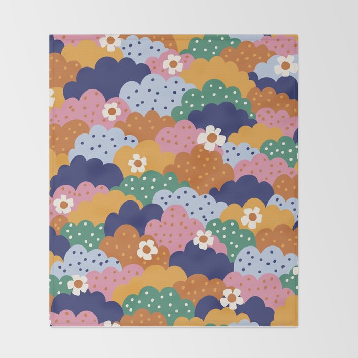 Floral cloudy pattern Throw Blanket Gallery Image 2