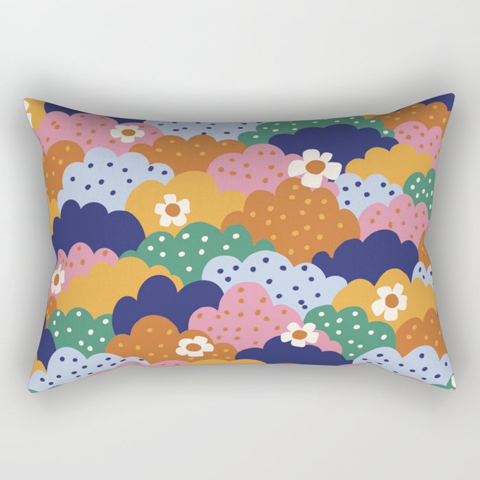 Floral cloudy pattern Rectangular Pillow Gallery Image 2