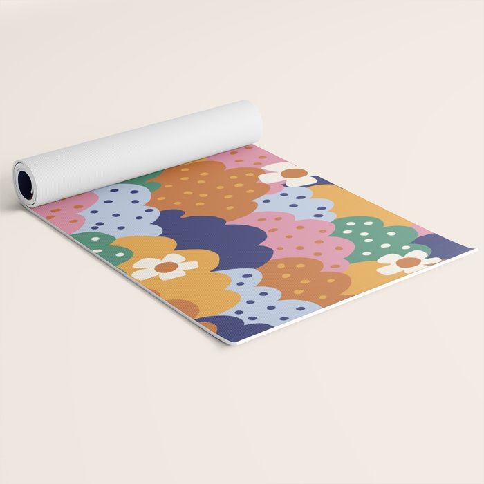 Floral cloudy pattern Yoga Mat Gallery Image 2