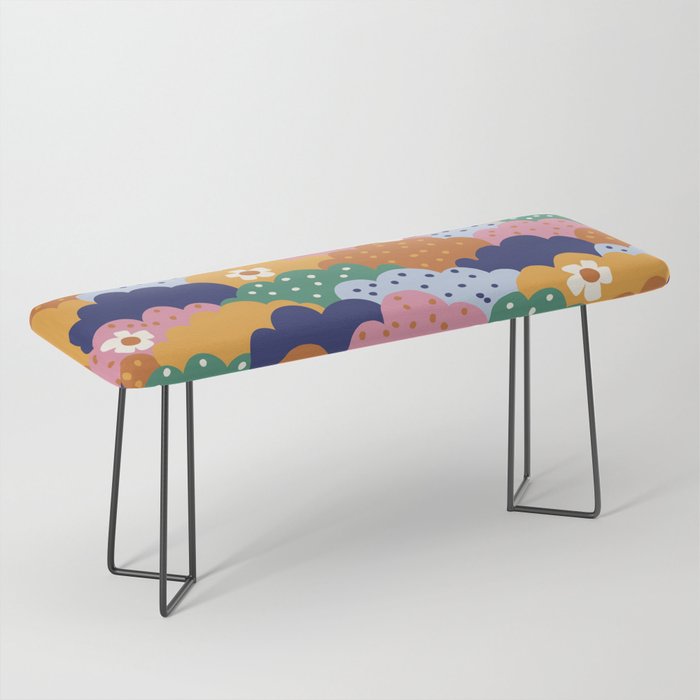 Floral cloudy pattern Bench Gallery Image 1
