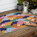 Floral cloudy pattern Outdoor Rug Gallery Image 2