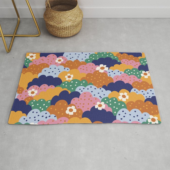 Floral cloudy pattern Rug Gallery Image 1
