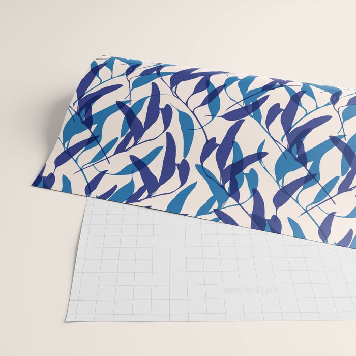 Gum leaves pattern in blue Wrapping Paper Gallery Image 2