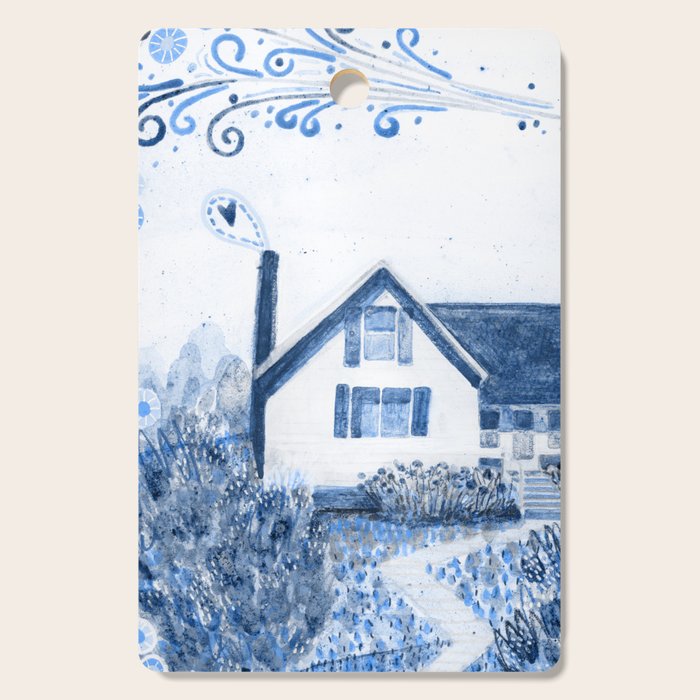 The Old Country Farm in Navy Blue - Farm House Decor Cutting Board Gallery Image 1