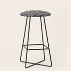 Black & White Stripe Pattern - black background Stool Gallery Image 1
