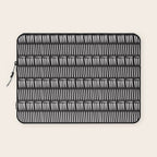 Black & White Stripe Pattern - black background Laptop Sleeve Gallery Image 1