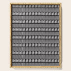 Black & White Stripe Pattern - black background Serving Tray Gallery Image 1