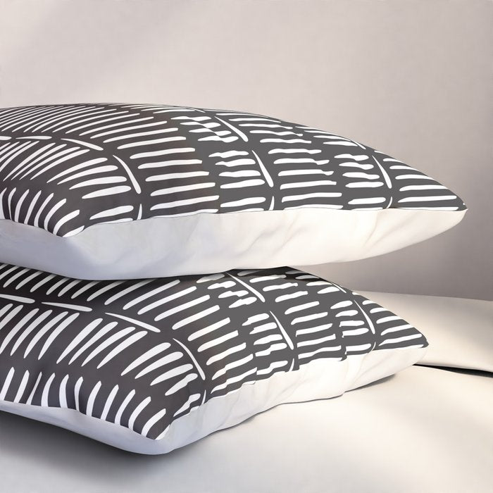 Black & White Stripe Pattern - black background Pillow Sham Gallery Image 3