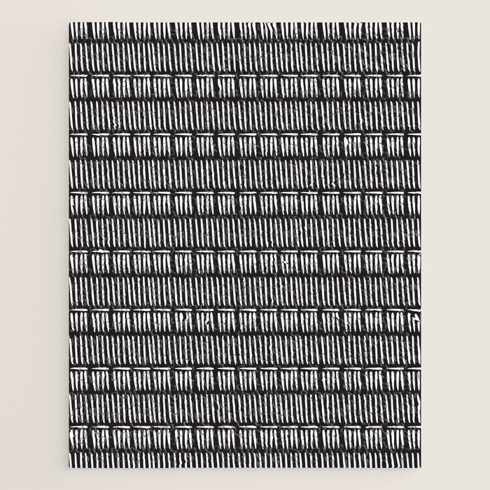 Black & White Stripe Pattern - black background Jigsaw Puzzle Gallery Image 1