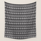 Black & White Stripe Pattern - black background Wall Tapestry Gallery Image 4