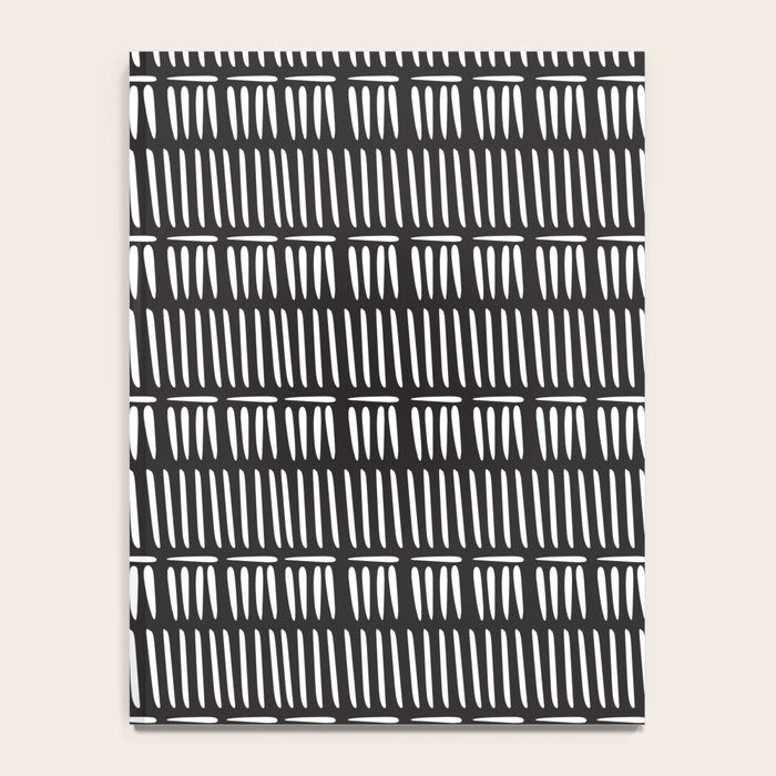Black & White Stripe Pattern - black background Notebook Gallery Image 4