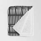 Black & White Stripe Pattern - black background Throw Blanket Gallery Image 3