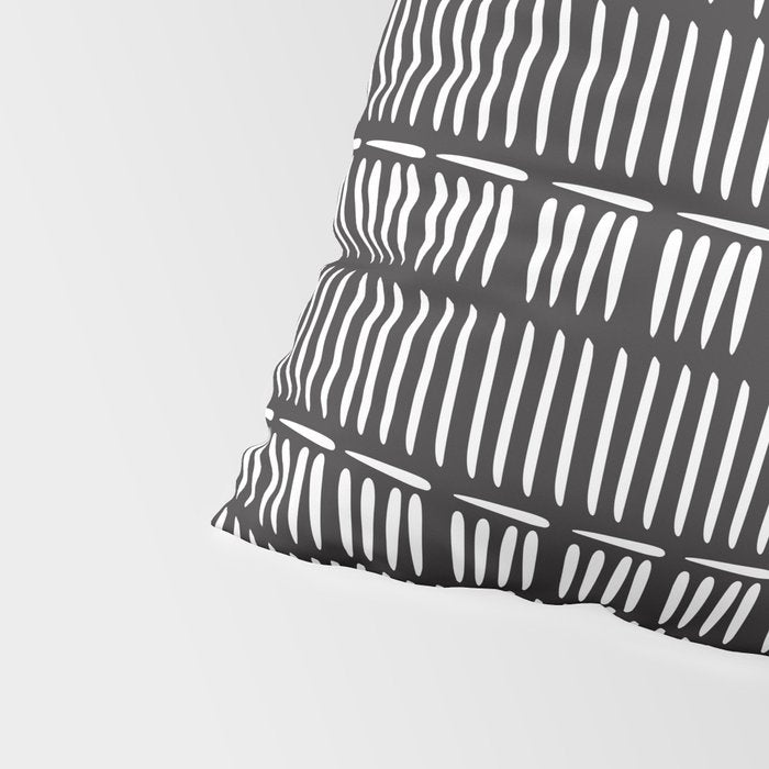Black & White Stripe Pattern - black background Pillow Sham Gallery Image 4