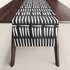 Black & White Stripe Pattern - black background Table Runner Gallery Image 1