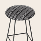 Black & White Stripe Pattern - black background Stool Gallery Image 2