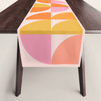 Mid Century Mod Geometry in Pink and Orange Table Runner Gallery Image 1