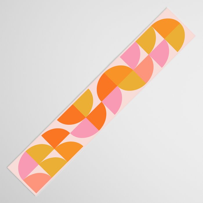 Mid Century Mod Geometry in Pink and Orange Table Runner Gallery Image 3