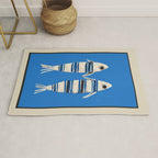 Minimal Fish on Blue Rug Gallery Image 1