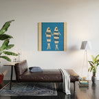 Minimal Fish on Blue Wood Wall Art Gallery Image 2