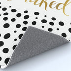 Get Naked Sign, Funny Bathroom Art, Black, White and Gold Rug Gallery Image 4