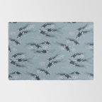 Orca in Motion / blue-gray ocean pattern Rug Gallery Image 2