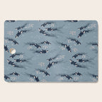 Orca in Motion / blue-gray ocean pattern Cutting Board Gallery Image 1