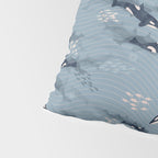 Orca in Motion / blue-gray ocean pattern Pillow Sham Gallery Image 4