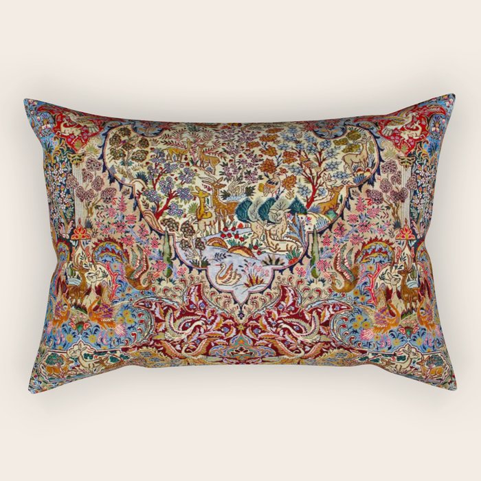Enchanting Antique Nature Kashmar  Rectangular Pillow Gallery Image 2